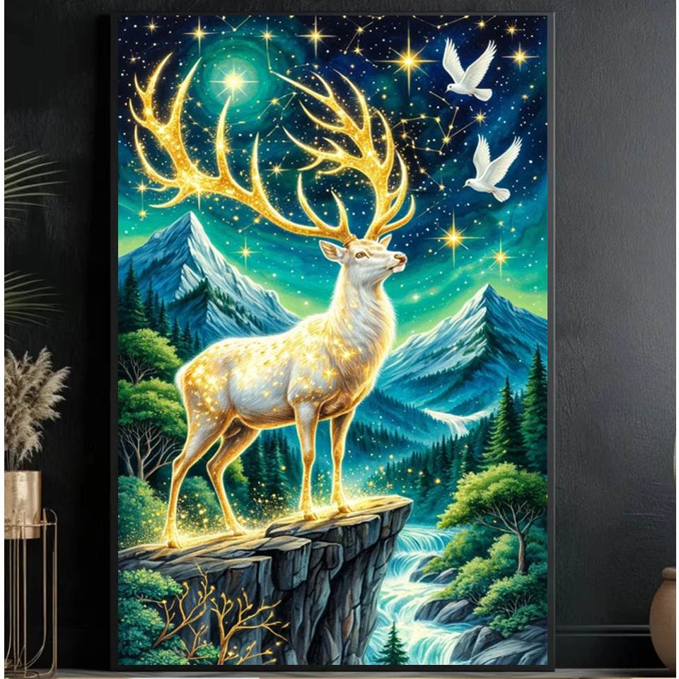Resin Art Work - Nieuwe collectie: diamant schilderij, dromerige gouden