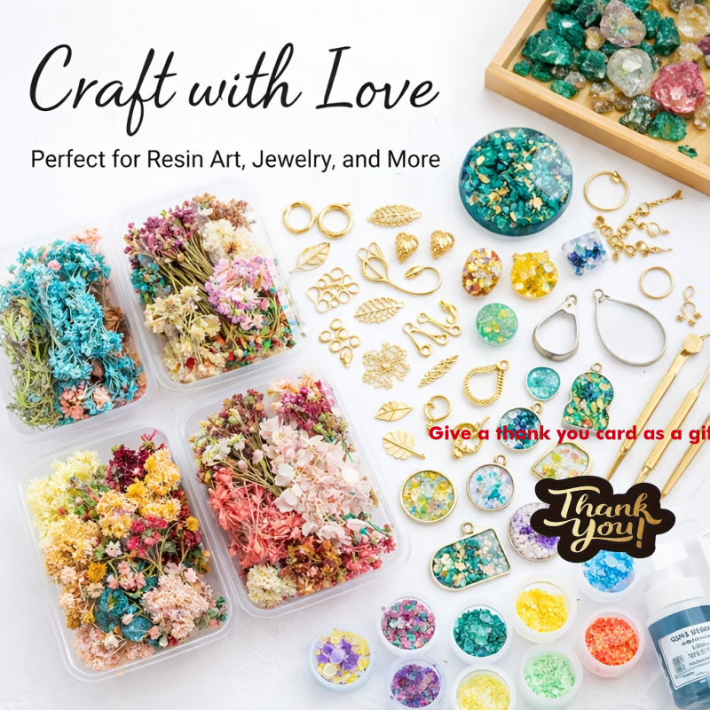 Resin Art Wedding Gift - 10-delige set gemengde gedroogde bloemen -