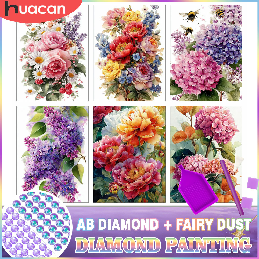 Resin Art Rose - HUACAN Diamond Painting Kit Bloem Roos
