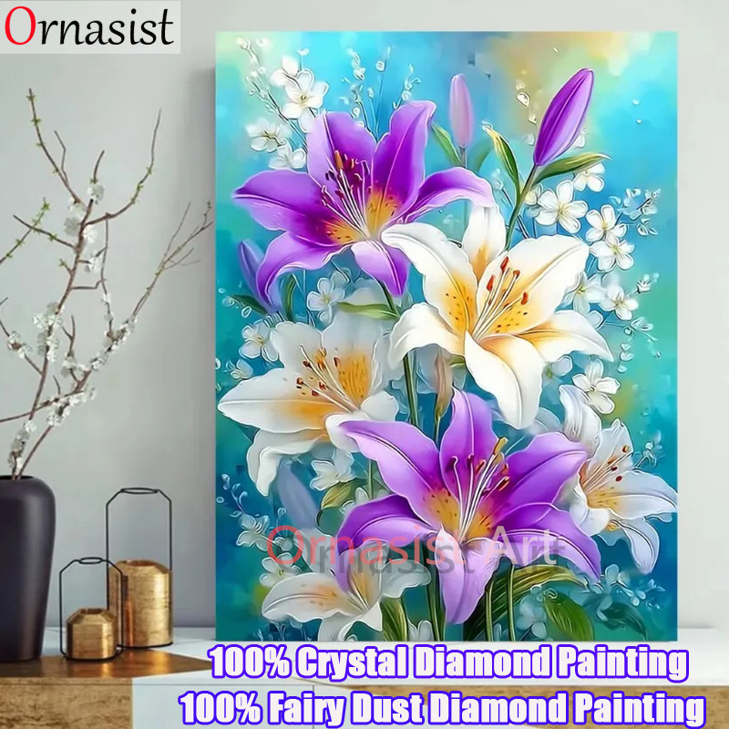 Resin Art Wallpaper - Volledige Crystal Diamond Mozaïek Kunst Bloem