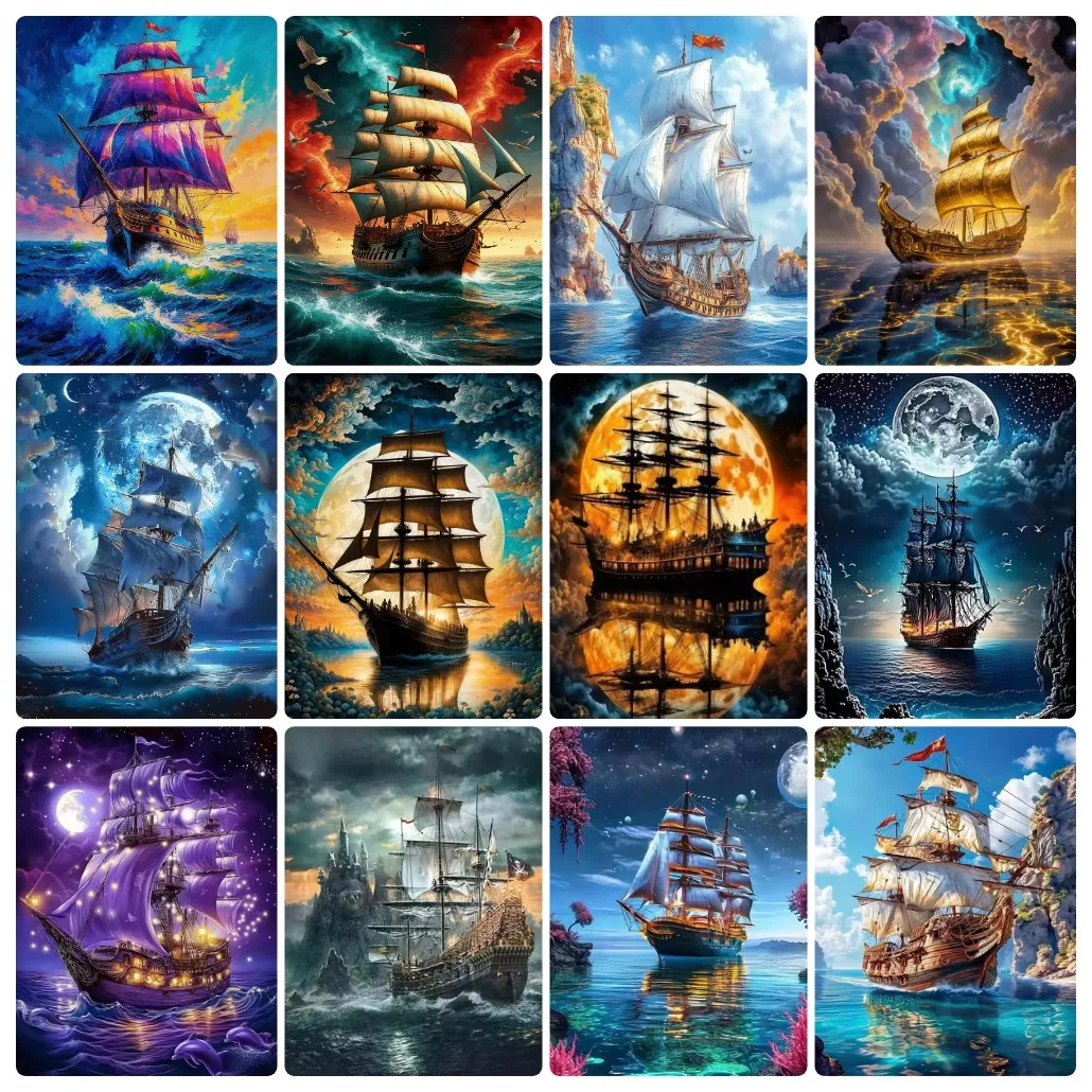 Diamant schilderij zeilboot la - Resin Art Work recensie en prijs